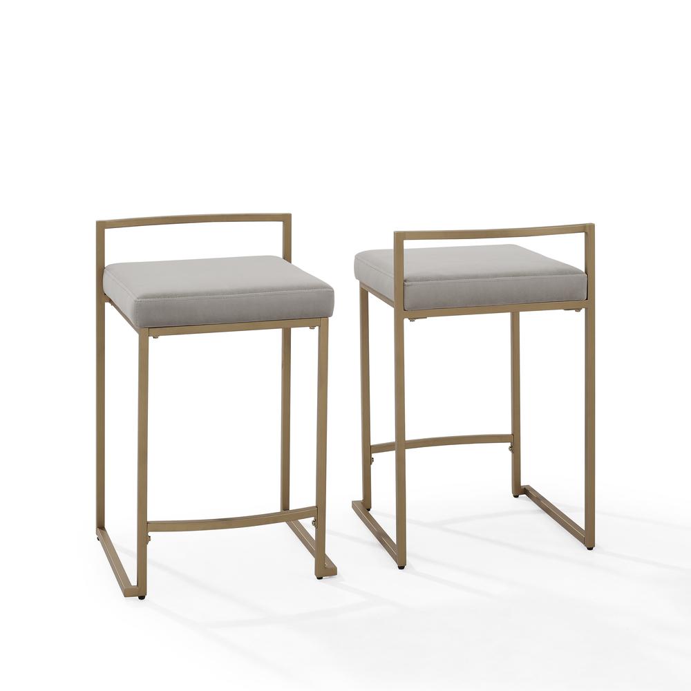 Harlowe 2Pc Counter Stool Set Gray/ Gold - 2 Stools. Picture 6