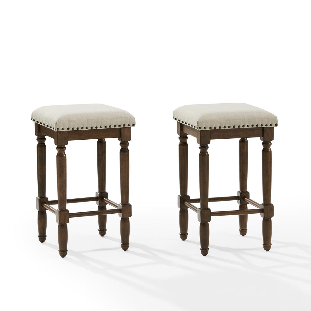 Aldrich 2Pc Counter Stool Set Oatmeal/Dark Brown - 2 Stools. Picture 6