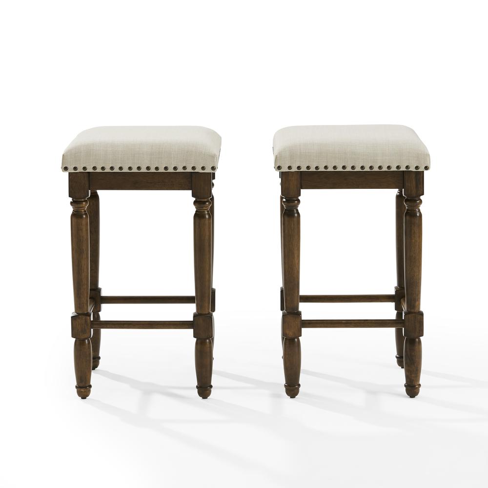 Aldrich 2Pc Counter Stool Set Oatmeal/Dark Brown - 2 Stools. Picture 7