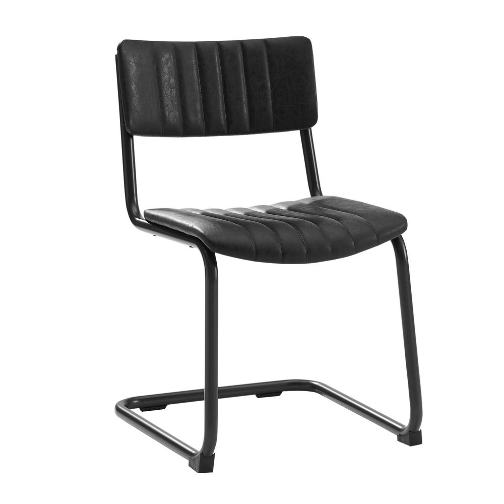Conrad 2Pc Cantilever Dining Chair Set Distressed Black - 2 Chairs. Picture 13