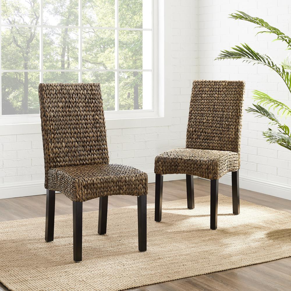 Edgewater 2Pc Dining Chair Set Seagrass/Darkbrown - 2 Chairs. Picture 11