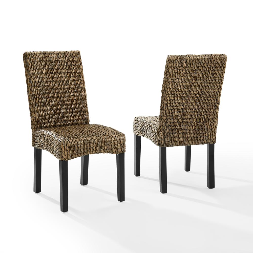 Edgewater 2Pc Dining Chair Set Seagrass/Darkbrown - 2 Chairs. Picture 9