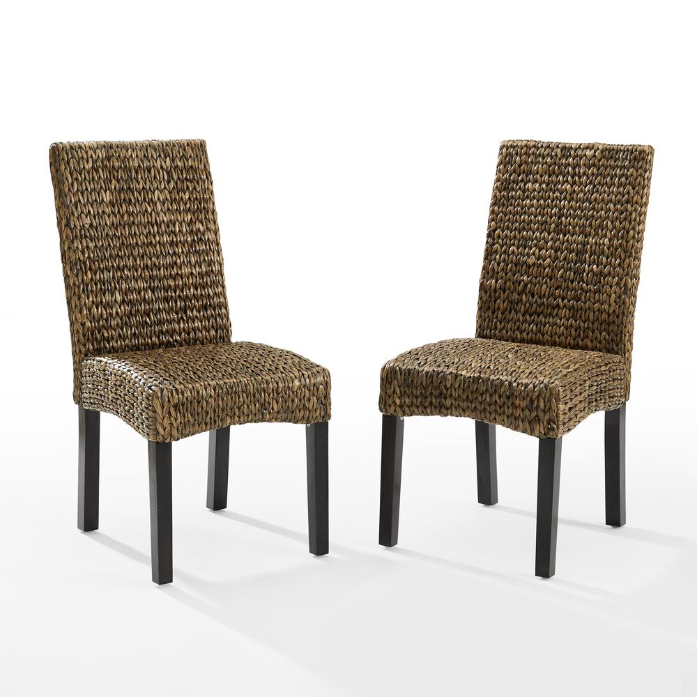 Edgewater 2Pc Dining Chair Set Seagrass/Darkbrown - 2 Chairs. Picture 7
