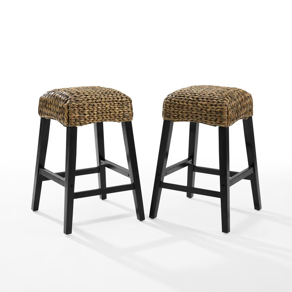 Edgewater 2Pc Backless Counter Stool Set Seagrass/Darkbrown - 2 Stools. Picture 2