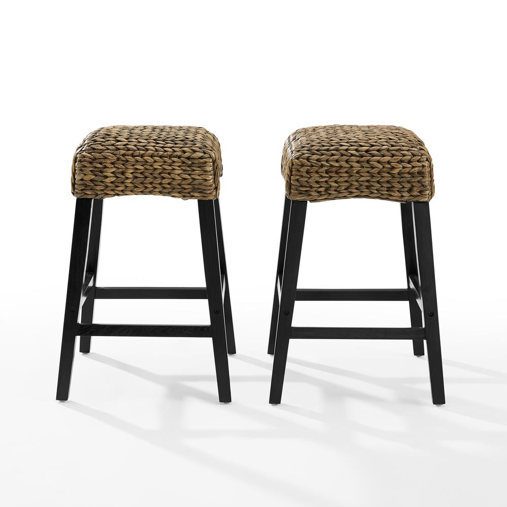 Edgewater 2Pc Backless Counter Stool Set Seagrass/Darkbrown - 2 Stools. Picture 4