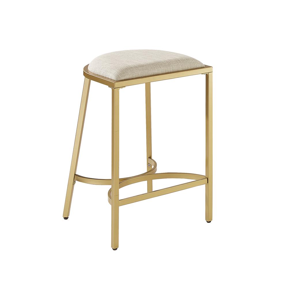 Ellery 2Pc Counter Stool Set Oatmeal/Gold - 2 Stools. Picture 7