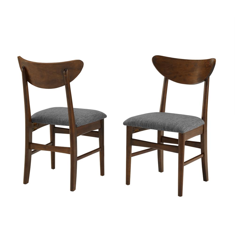 Landon 2Pc Wood Dining Chairs W/Upholstered Seat Mahogany - 2 Wood Back Chairs. Picture 3