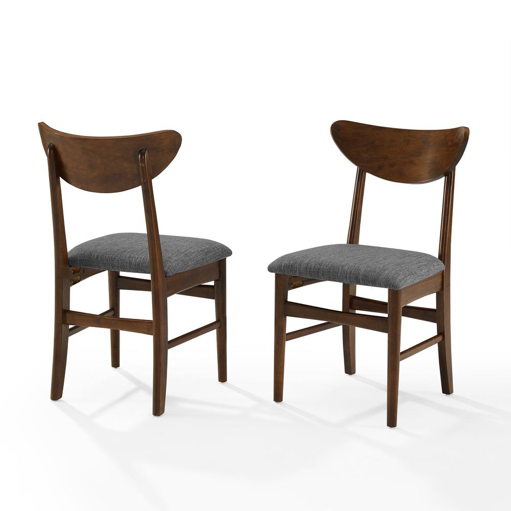 Landon 2Pc Wood Dining Chairs W/Upholstered Seat Mahogany - 2 Wood Back Chairs. Picture 7
