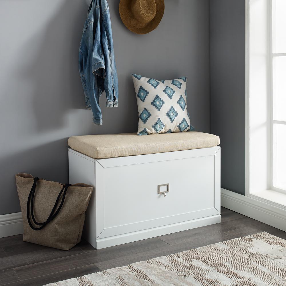 Harper Entryway Bench White/Tan. Picture 7