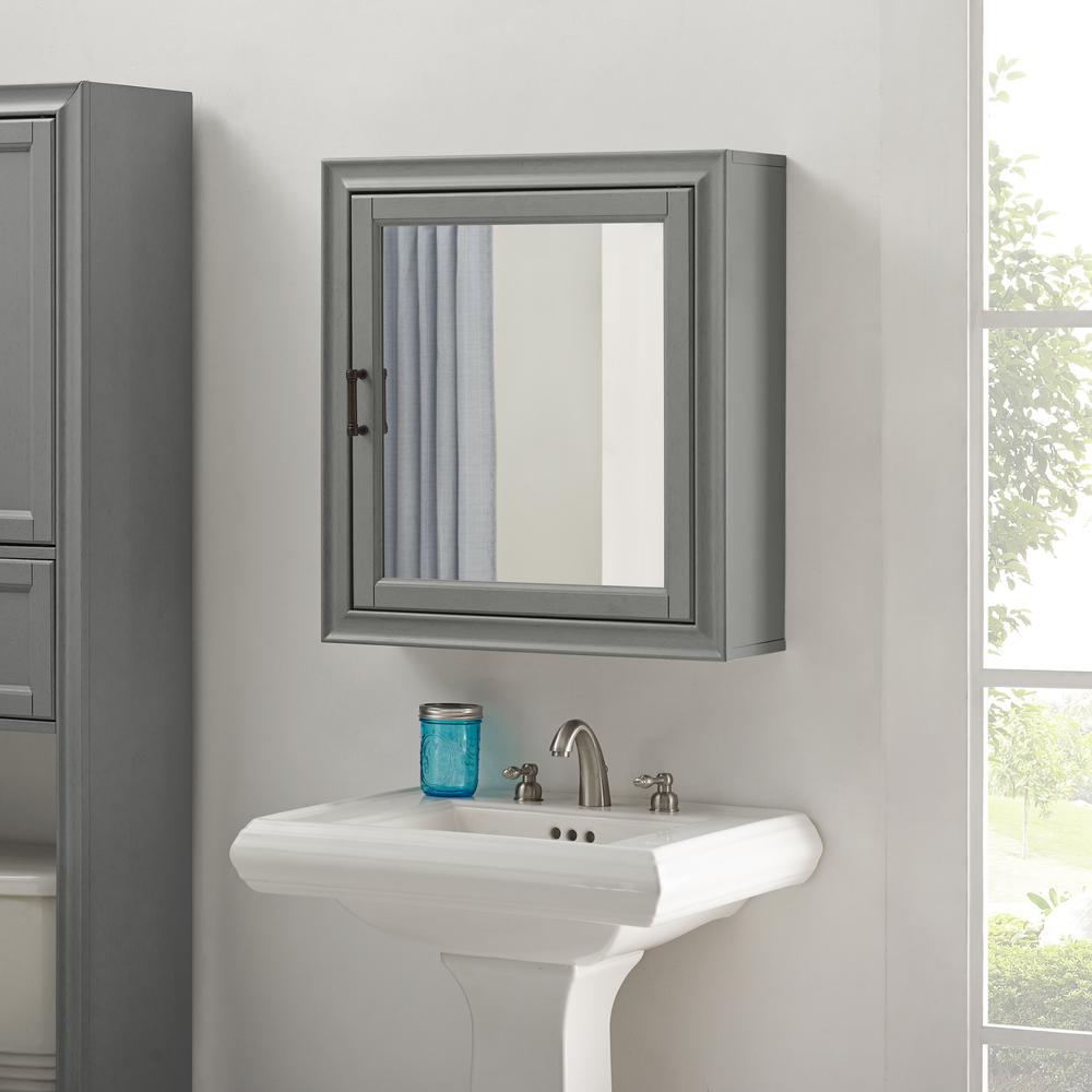Tara Bath Mirror Cabinet Gray. Picture 2