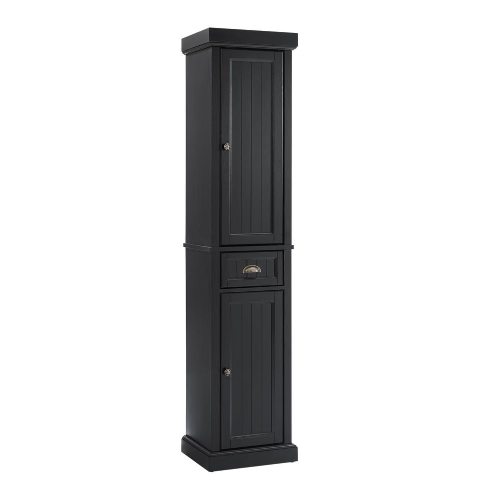 Seaside Tall Linen Cabinet Distressed Black. Picture 13