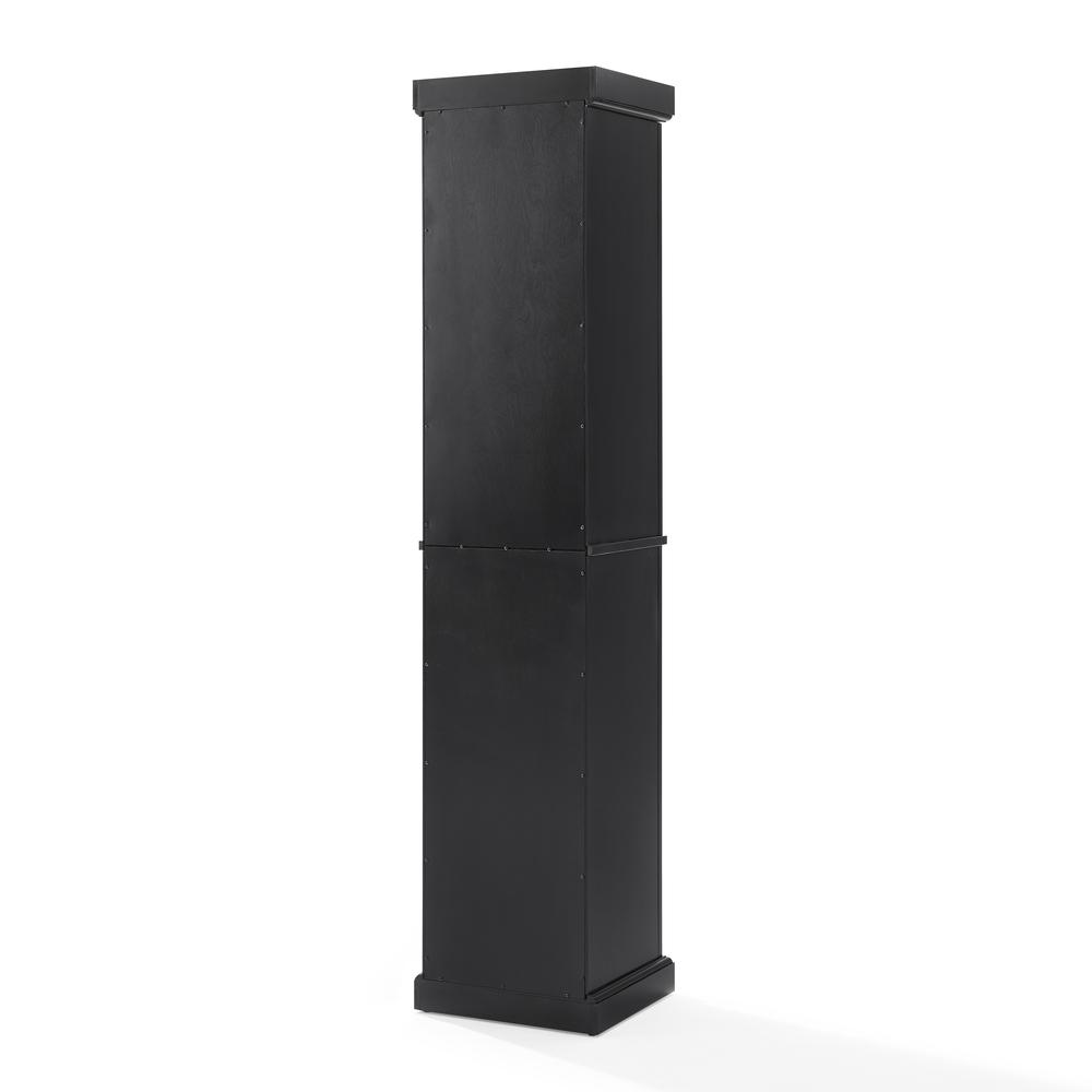 Seaside Tall Linen Cabinet Distressed Black. Picture 6