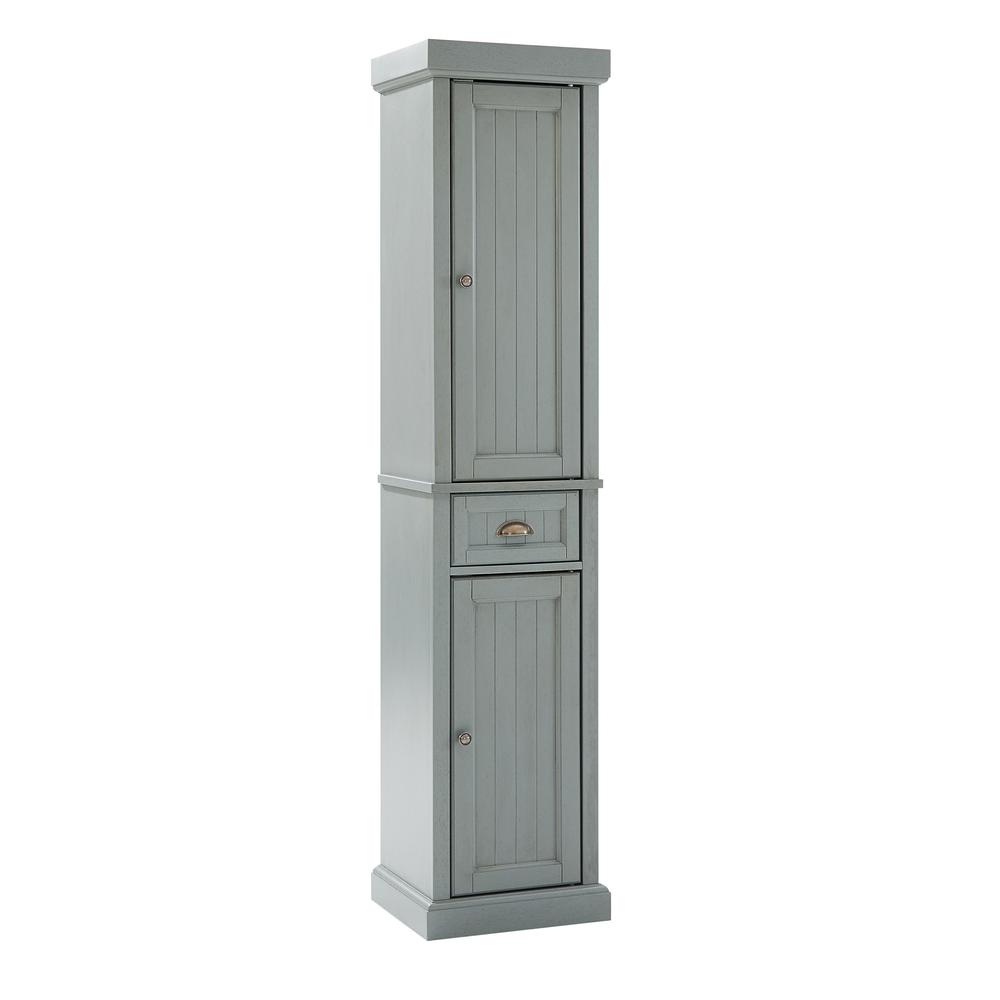 Seaside Tall Linen Cabinet Distressed Gray. Picture 15