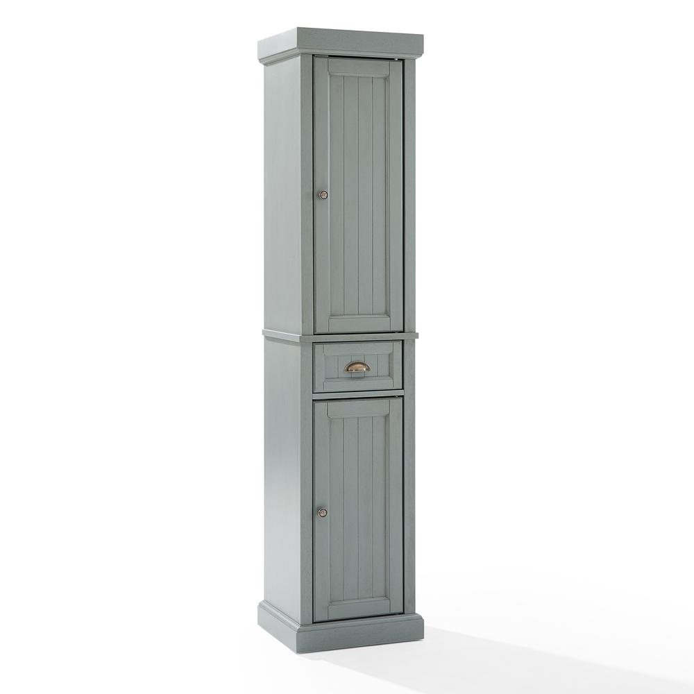 Seaside Tall Linen Cabinet Distressed Gray. Picture 1