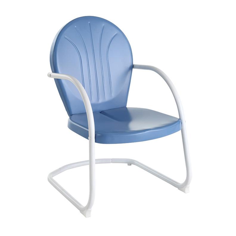 Griffith Outdoor Metal Armchair Sky Blue Gloss. Picture 5