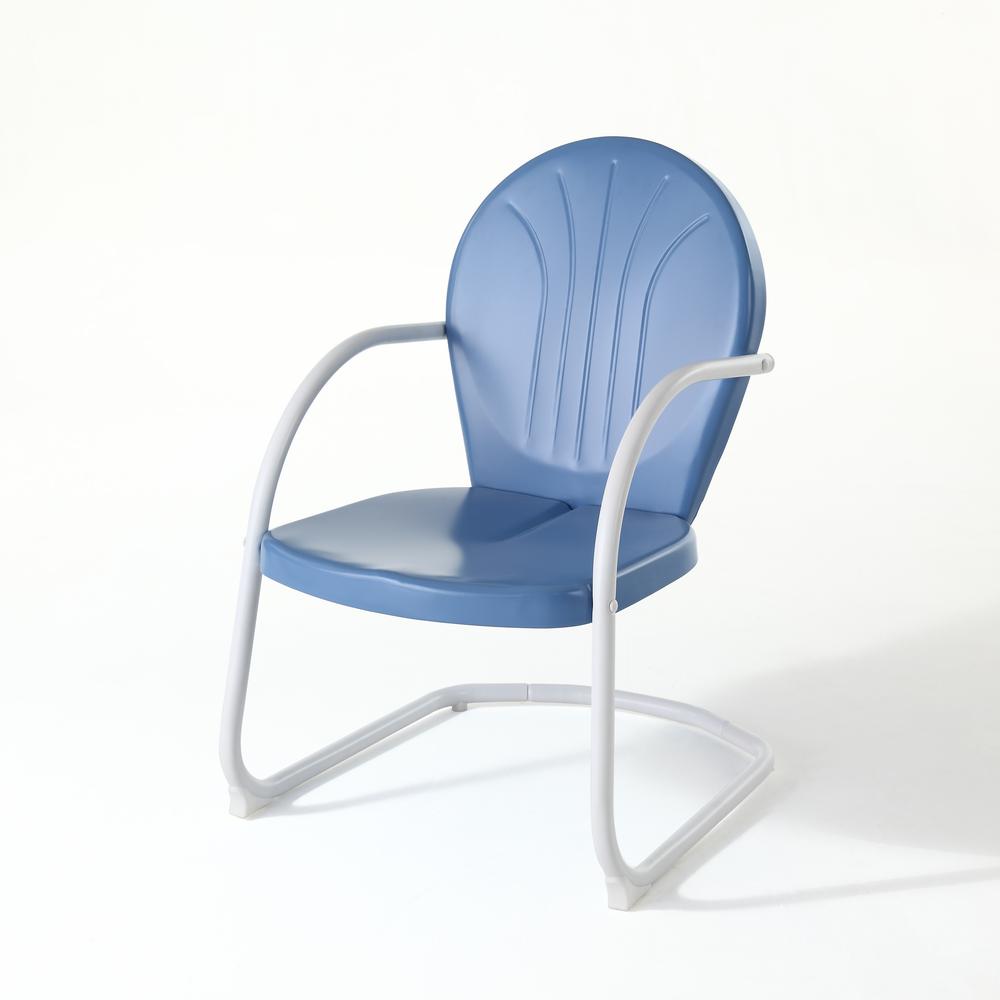 Griffith Outdoor Metal Armchair Sky Blue Gloss. Picture 1