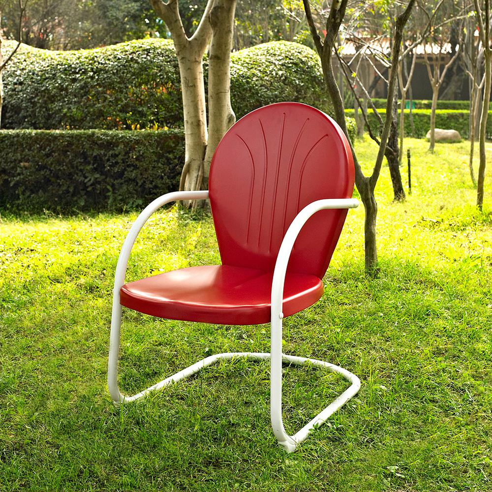 Griffith Outdoor Metal Armchair Bright Red Gloss. Picture 3