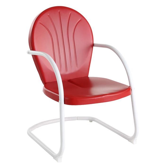 Griffith Outdoor Metal Armchair Bright Red Gloss. Picture 5