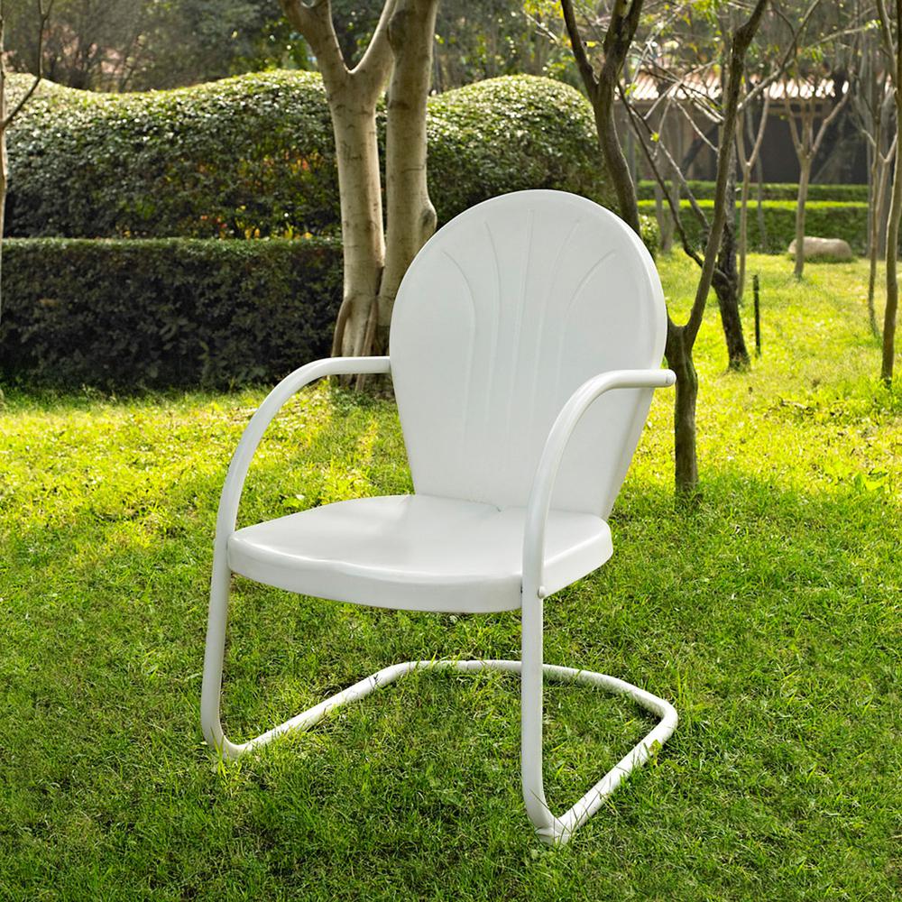 Griffith Outdoor Metal Armchair White Gloss. Picture 3