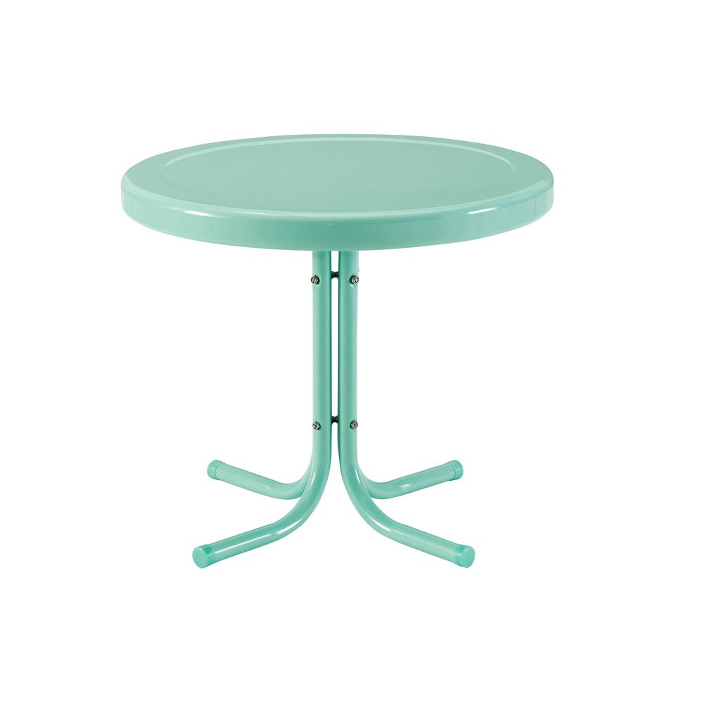 Griffith Outdoor Metal Side Table Aqua Gloss. Picture 5