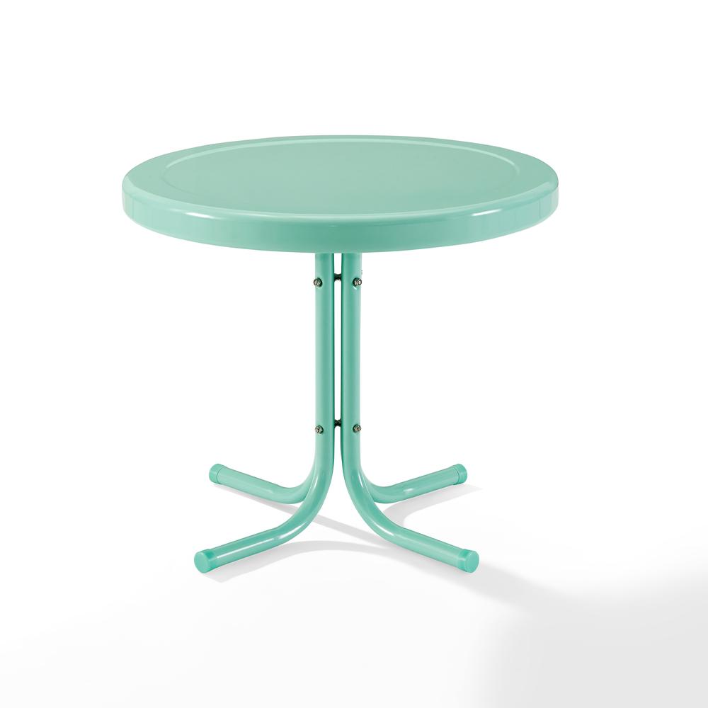Griffith Outdoor Metal Side Table Aqua Gloss. Picture 6