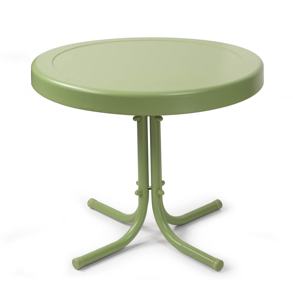 Griffith Outdoor Metal Side Table Pastel Green Satin. Picture 2
