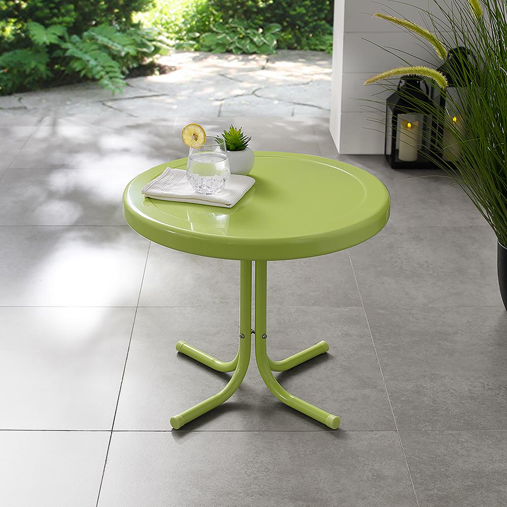 Griffith Outdoor Metal Side Table Key Lime Gloss. Picture 1