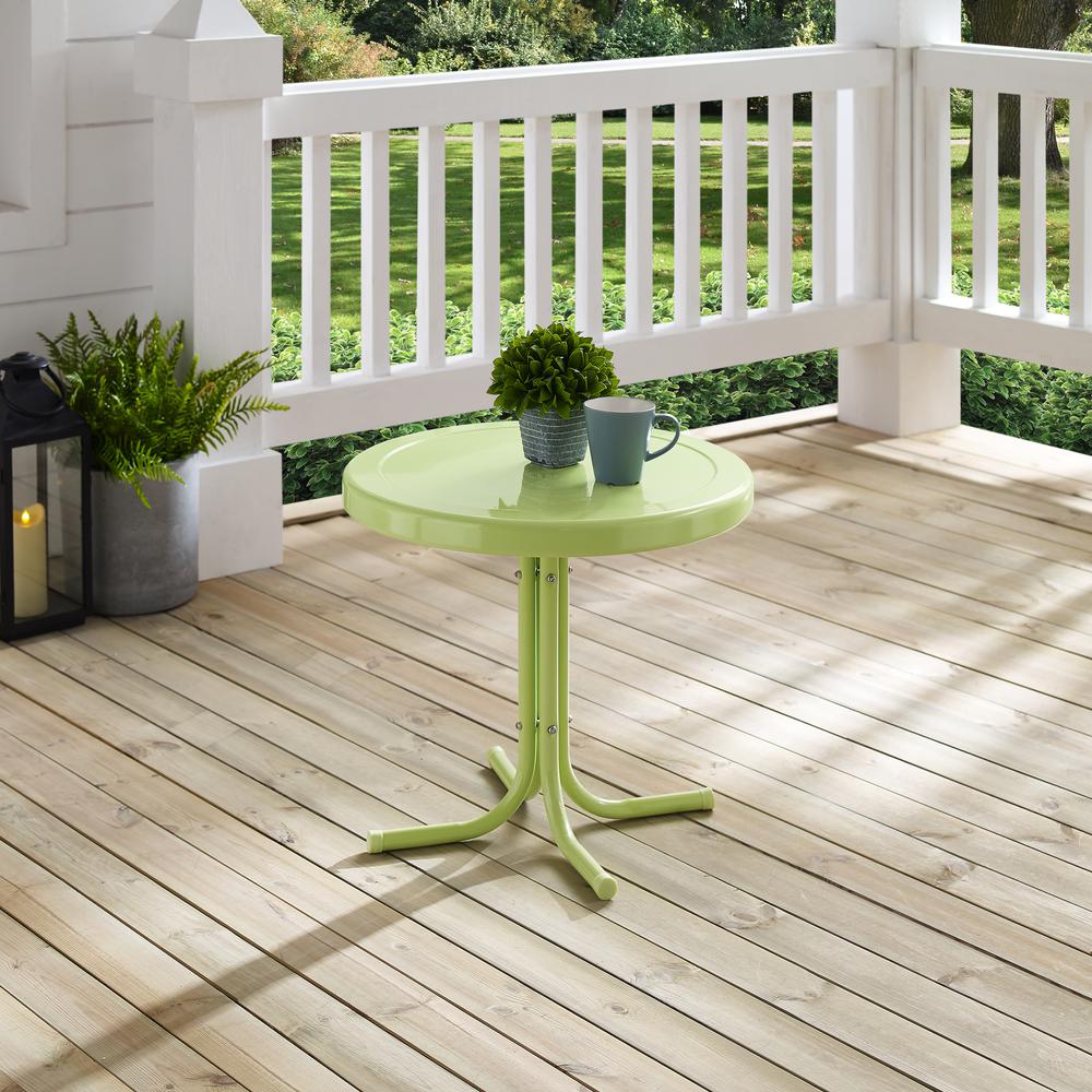 Griffith Outdoor Metal Side Table Key Lime Gloss. Picture 2