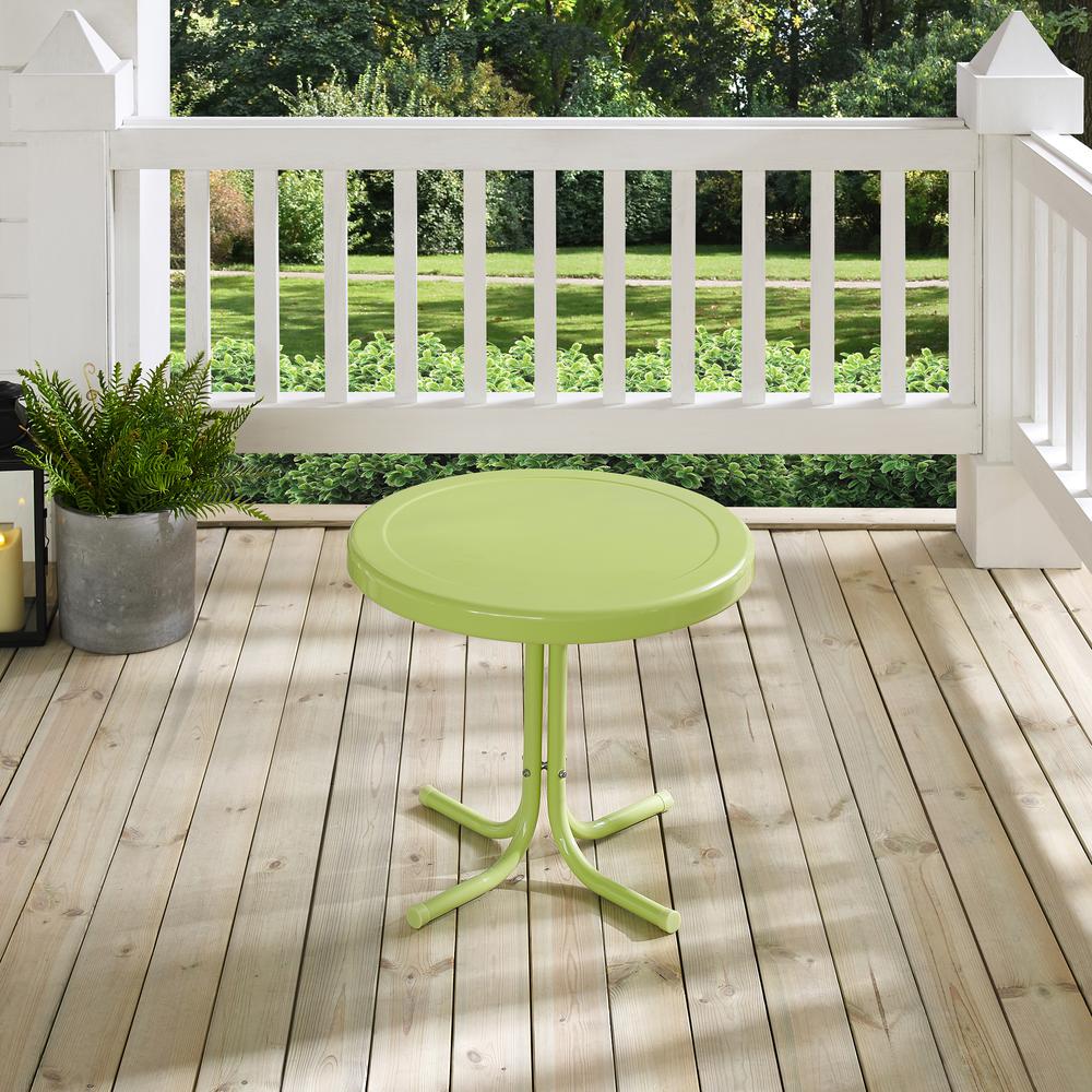 Griffith Outdoor Metal Side Table Key Lime Gloss. Picture 3