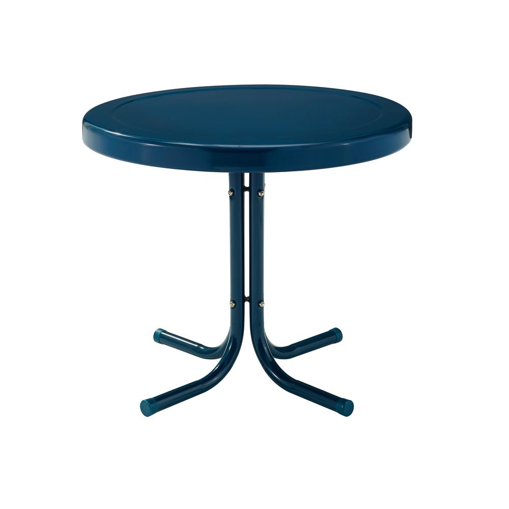 Griffith Outdoor Metal Side Table Navy Gloss. Picture 4