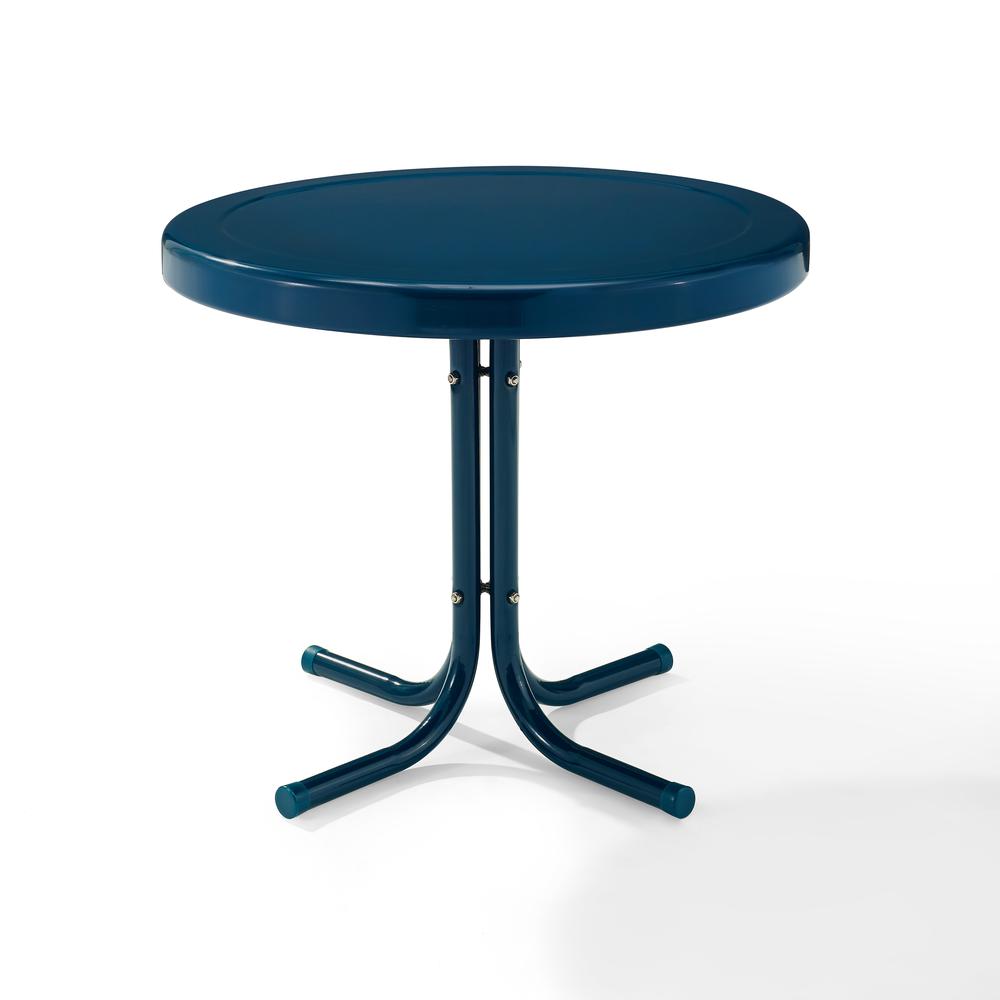 Griffith Outdoor Metal Side Table Navy Gloss. Picture 6