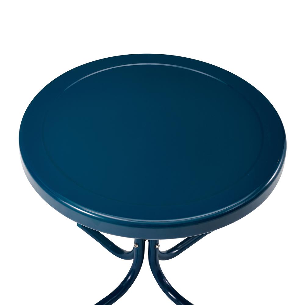Griffith Outdoor Metal Side Table Navy Gloss. Picture 7