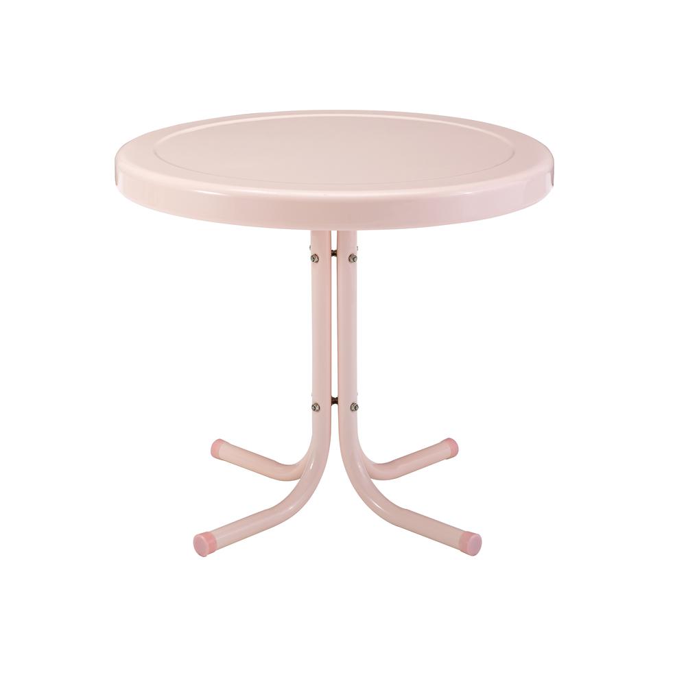Griffith Outdoor Metal Side Table Pastel Pink Gloss. Picture 4