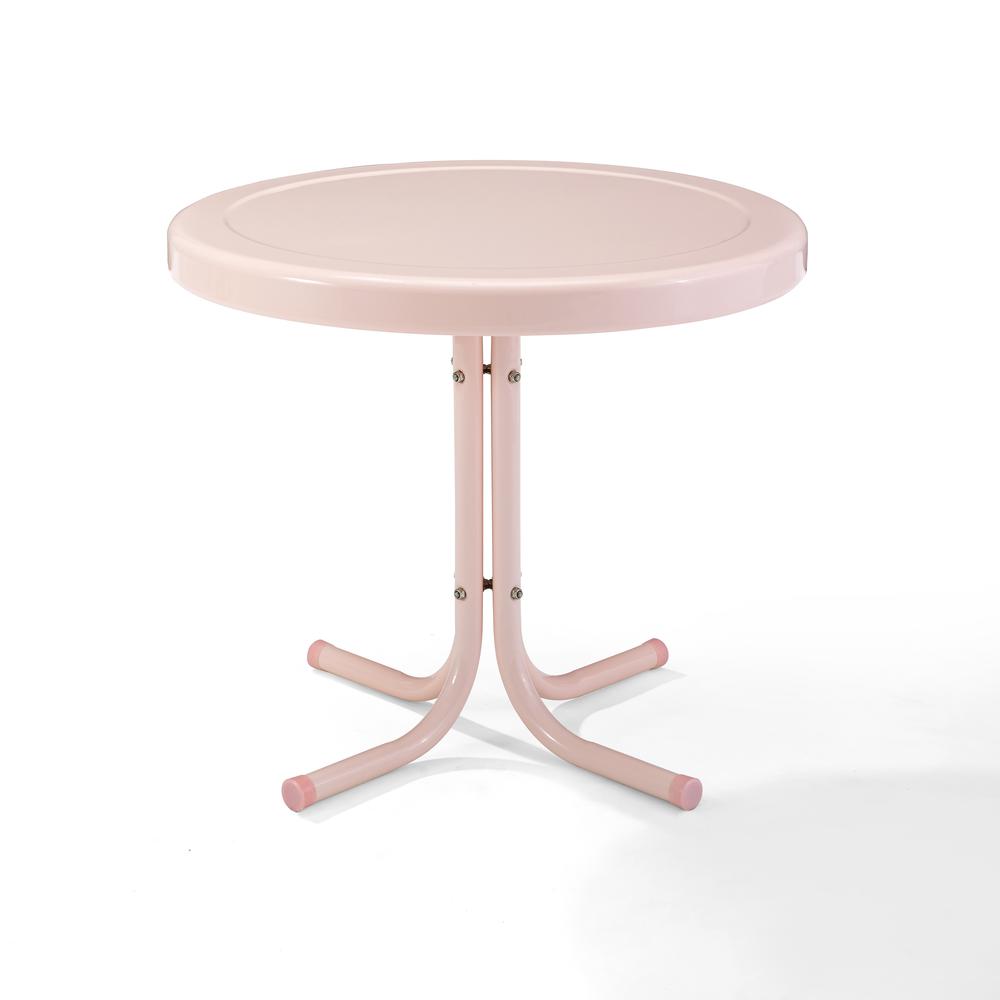 Griffith Outdoor Metal Side Table Pastel Pink Gloss. Picture 6