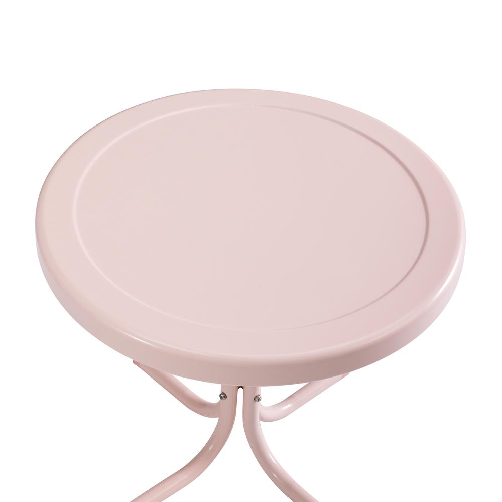 Griffith Outdoor Metal Side Table Pastel Pink Gloss. Picture 7