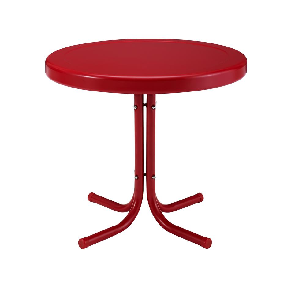 Griffith Outdoor Metal Side Table Bright Red Gloss. Picture 4