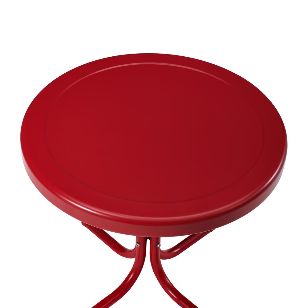 Griffith Outdoor Metal Side Table Bright Red Gloss. Picture 7