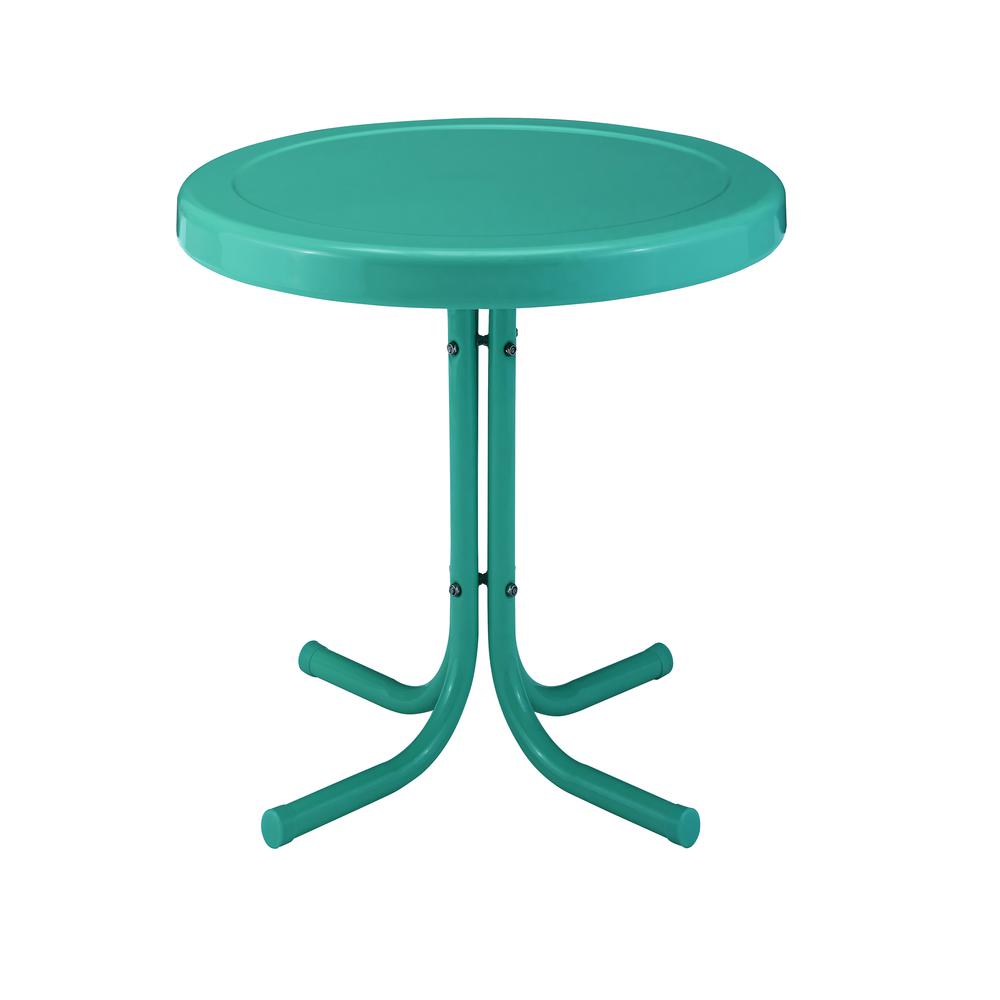 Griffith Outdoor Metal Side Table Turquoise Gloss. Picture 4