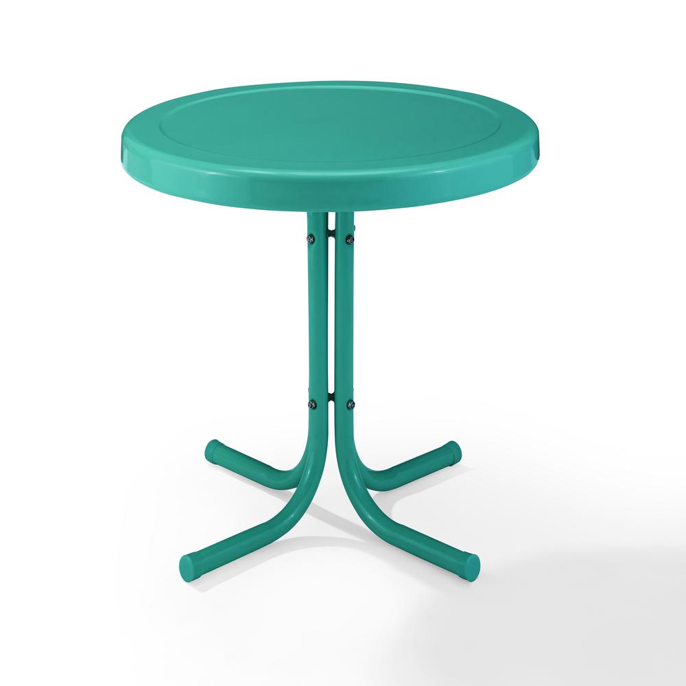 Griffith Outdoor Metal Side Table Turquoise Gloss. Picture 6