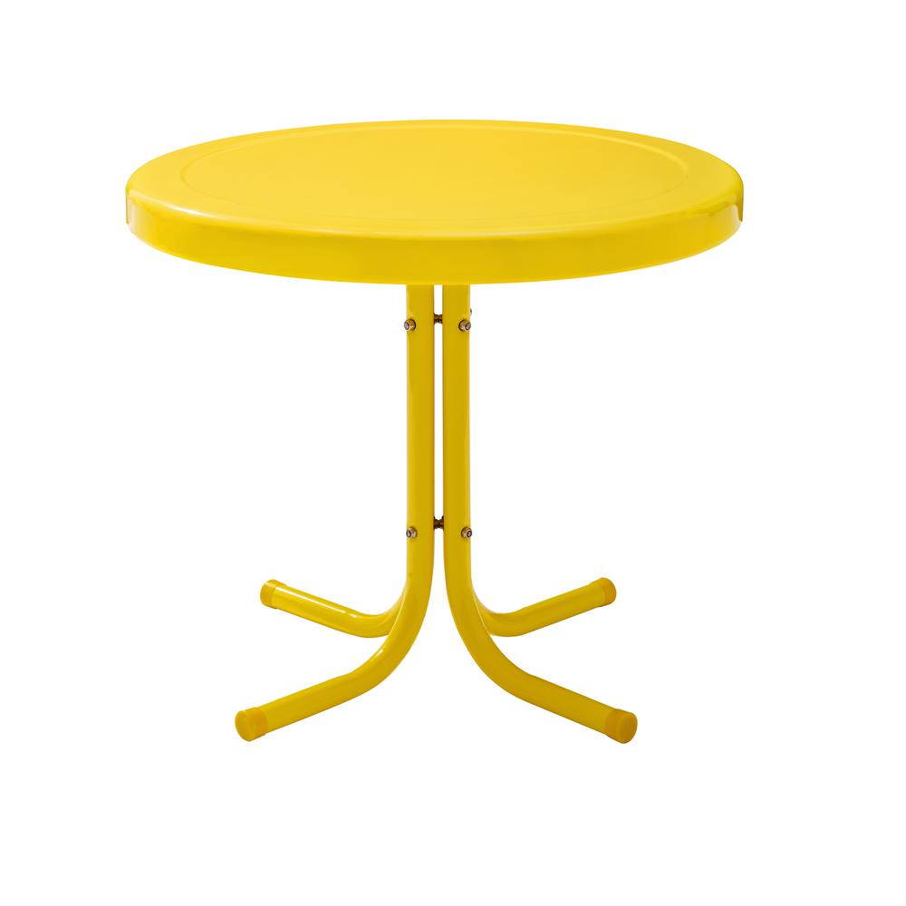 Griffith Outdoor Metal Side Table Bright Yellow Gloss. Picture 4