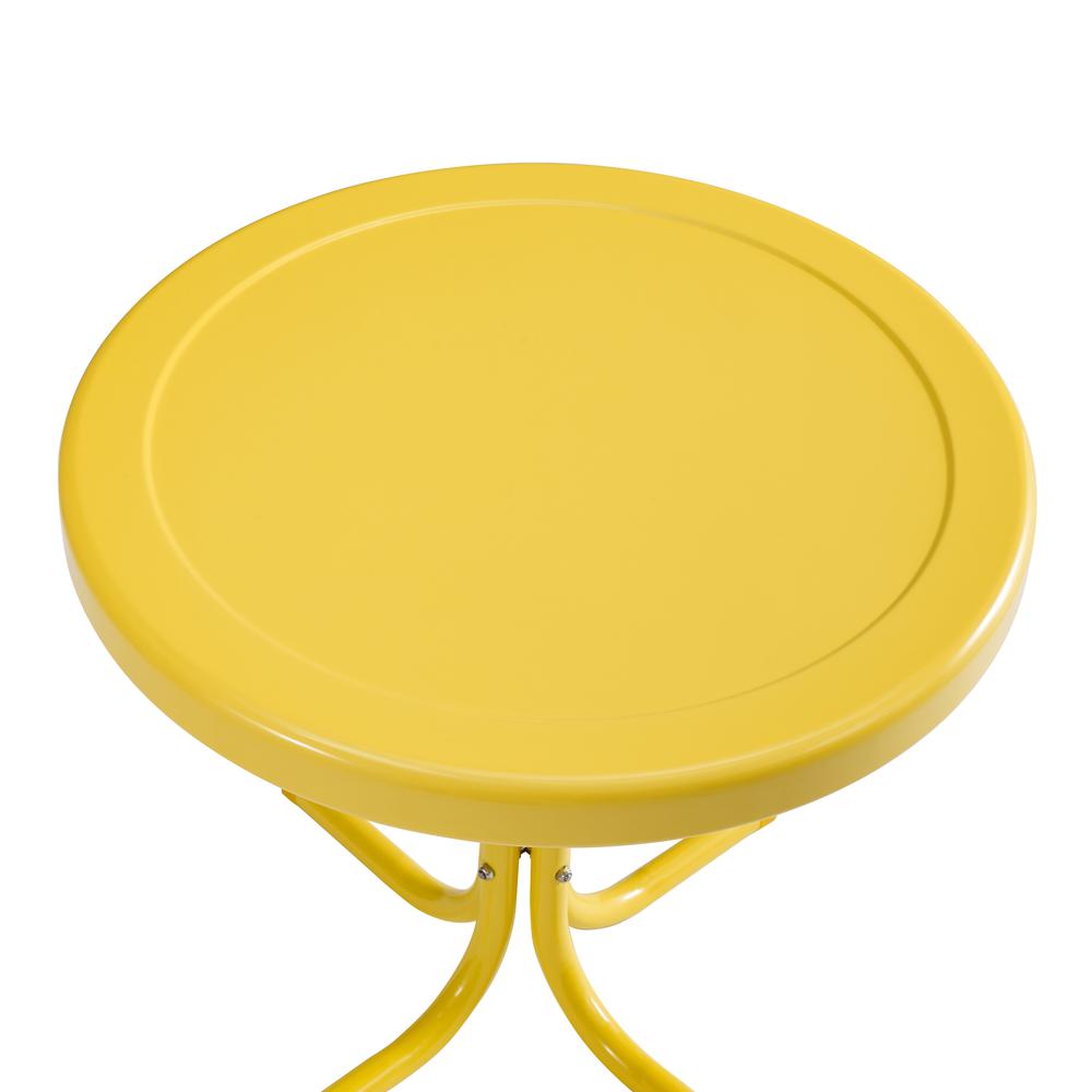 Griffith Outdoor Metal Side Table Bright Yellow Gloss. Picture 7