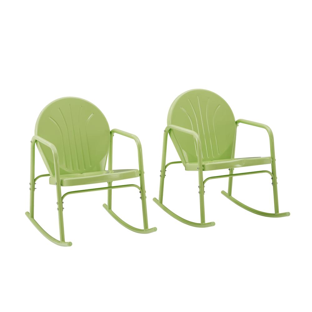 Griffith 2Pc Outdoor Metal Rocking Chair Set Key Lime Gloss - 2 Rocking Chairs. Picture 13