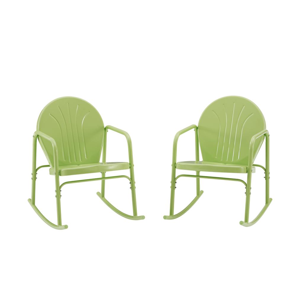 Griffith 2Pc Outdoor Metal Rocking Chair Set Key Lime Gloss - 2 Rocking Chairs. Picture 14