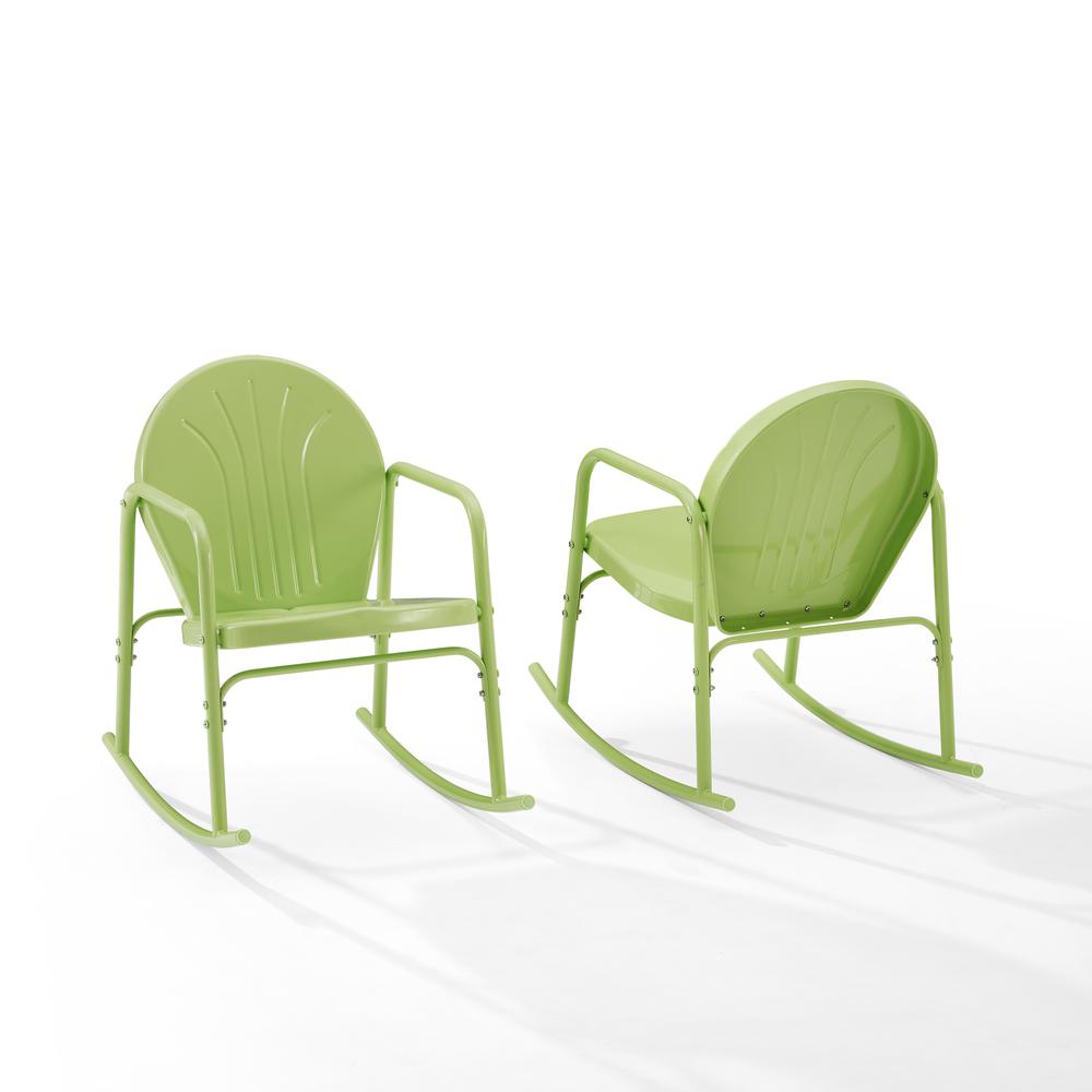 Griffith 2Pc Outdoor Metal Rocking Chair Set Key Lime Gloss - 2 Rocking Chairs. Picture 5