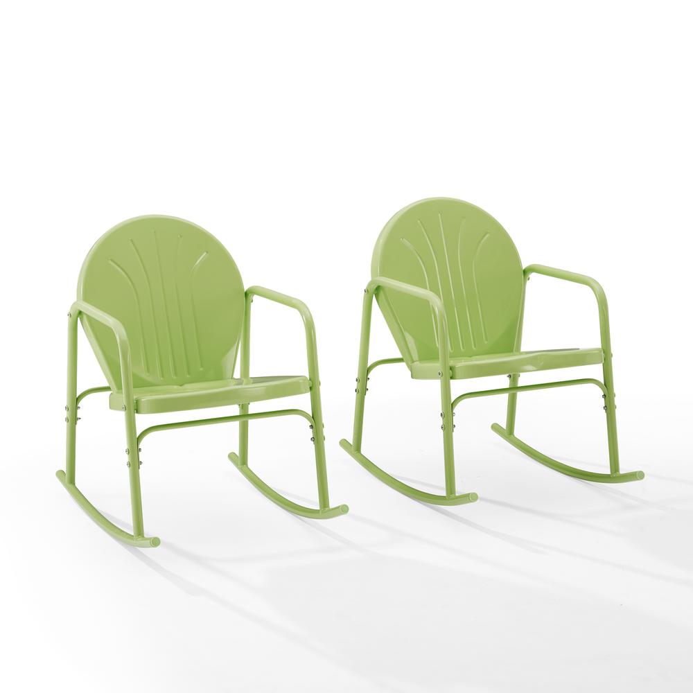 Griffith 2Pc Outdoor Metal Rocking Chair Set Key Lime Gloss - 2 Rocking Chairs. Picture 7
