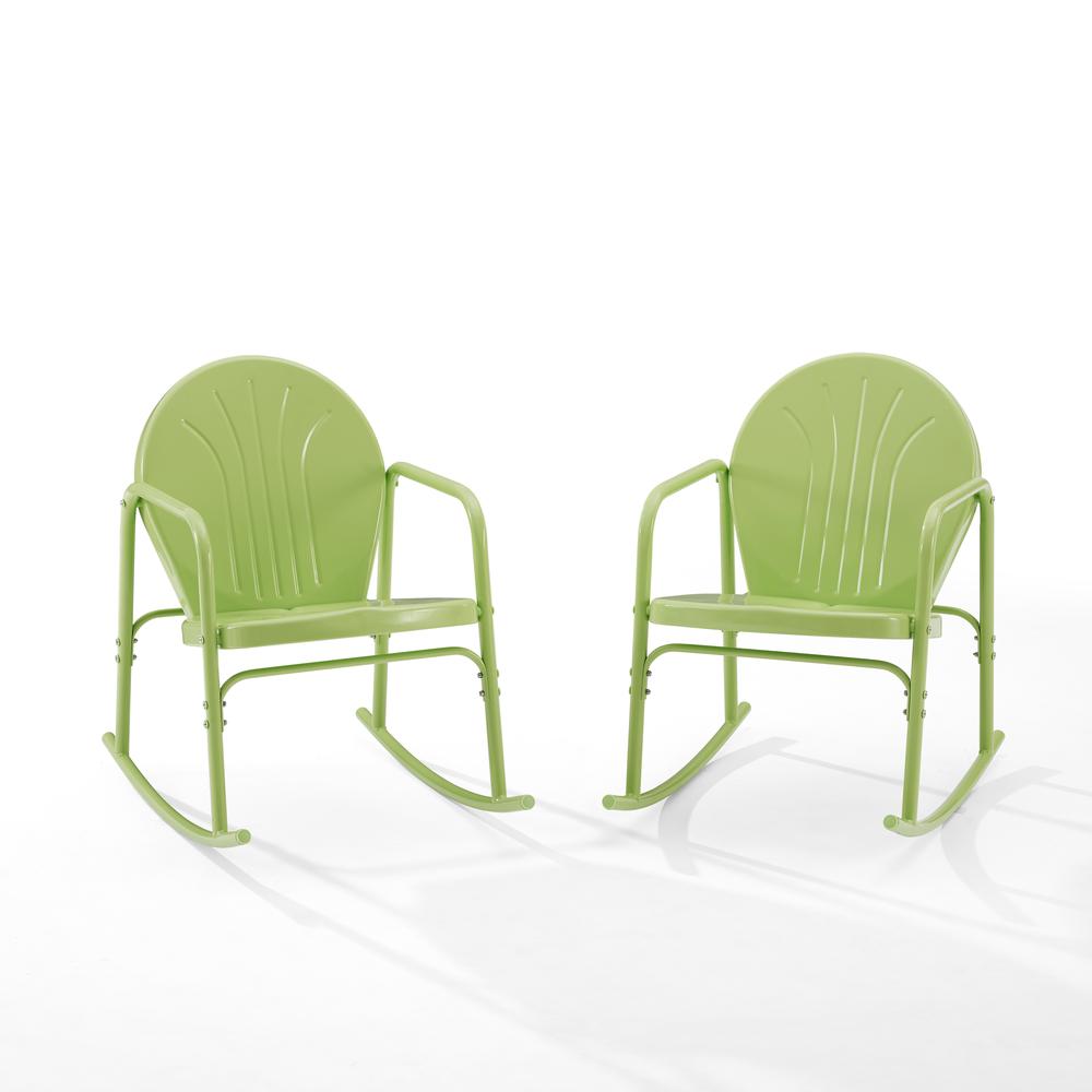 Griffith 2Pc Outdoor Metal Rocking Chair Set Key Lime Gloss - 2 Rocking Chairs. Picture 8