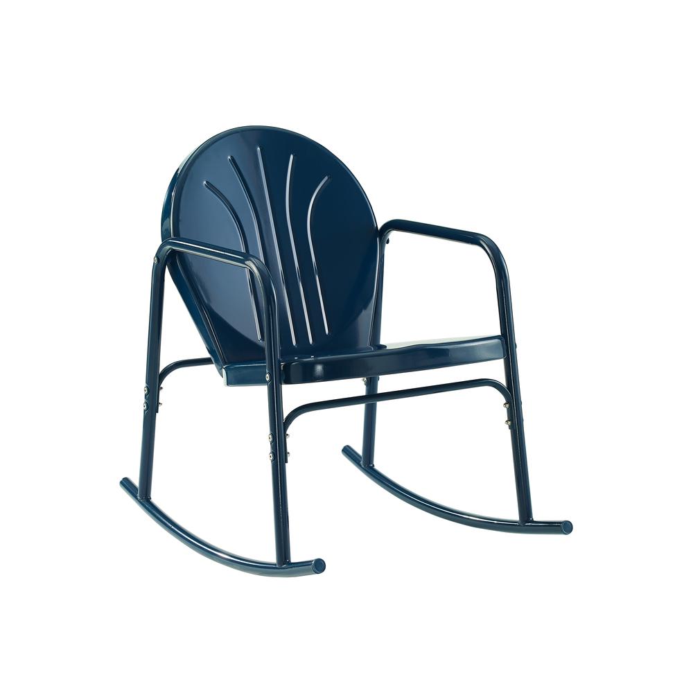Griffith 2Pc Outdoor Metal Rocking Chair Set Navy Gloss - 2 Rocking Chairs. Picture 5
