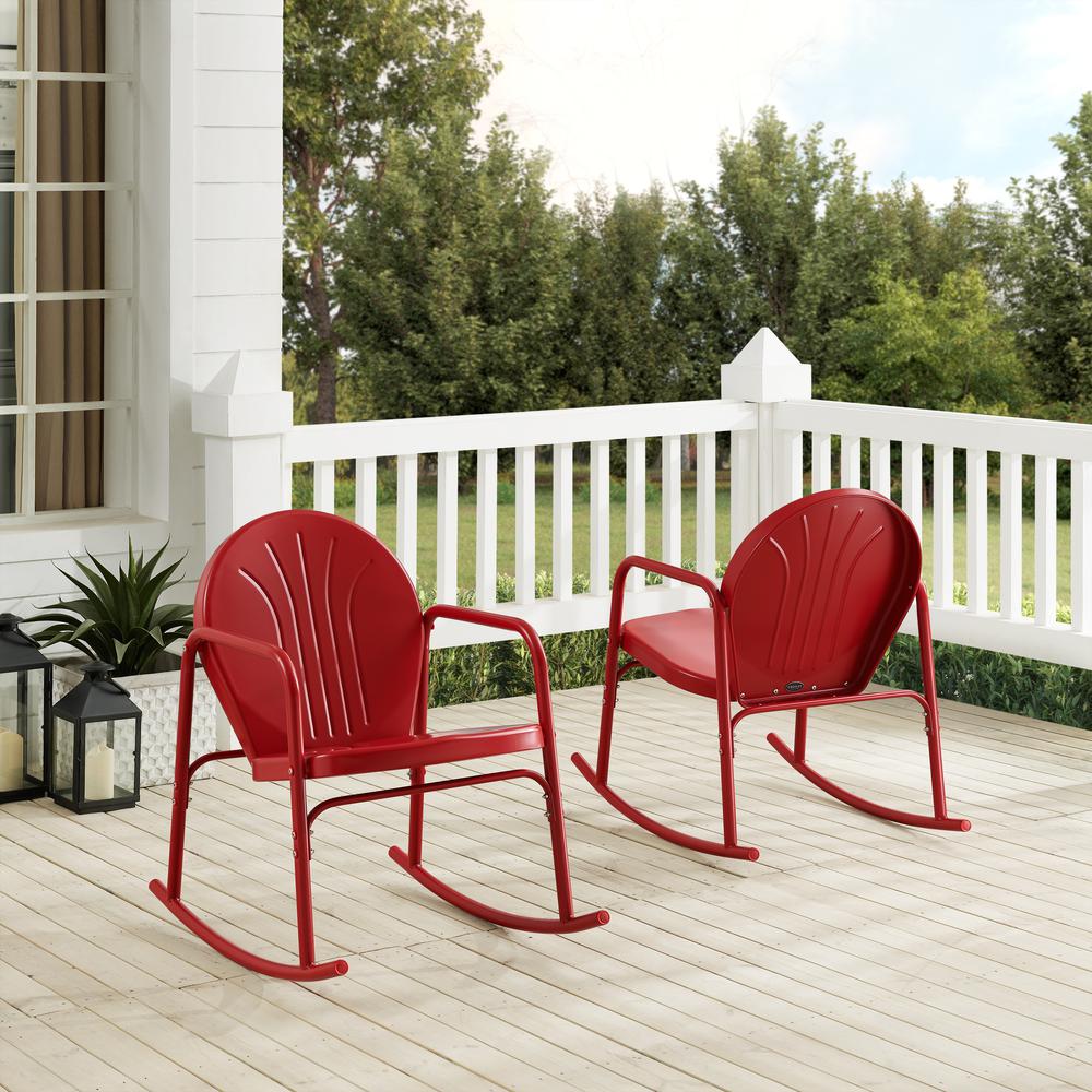 Griffith 2Pc Rocking Chair Set Bright Red Gloss - 2 Chairs. Picture 2