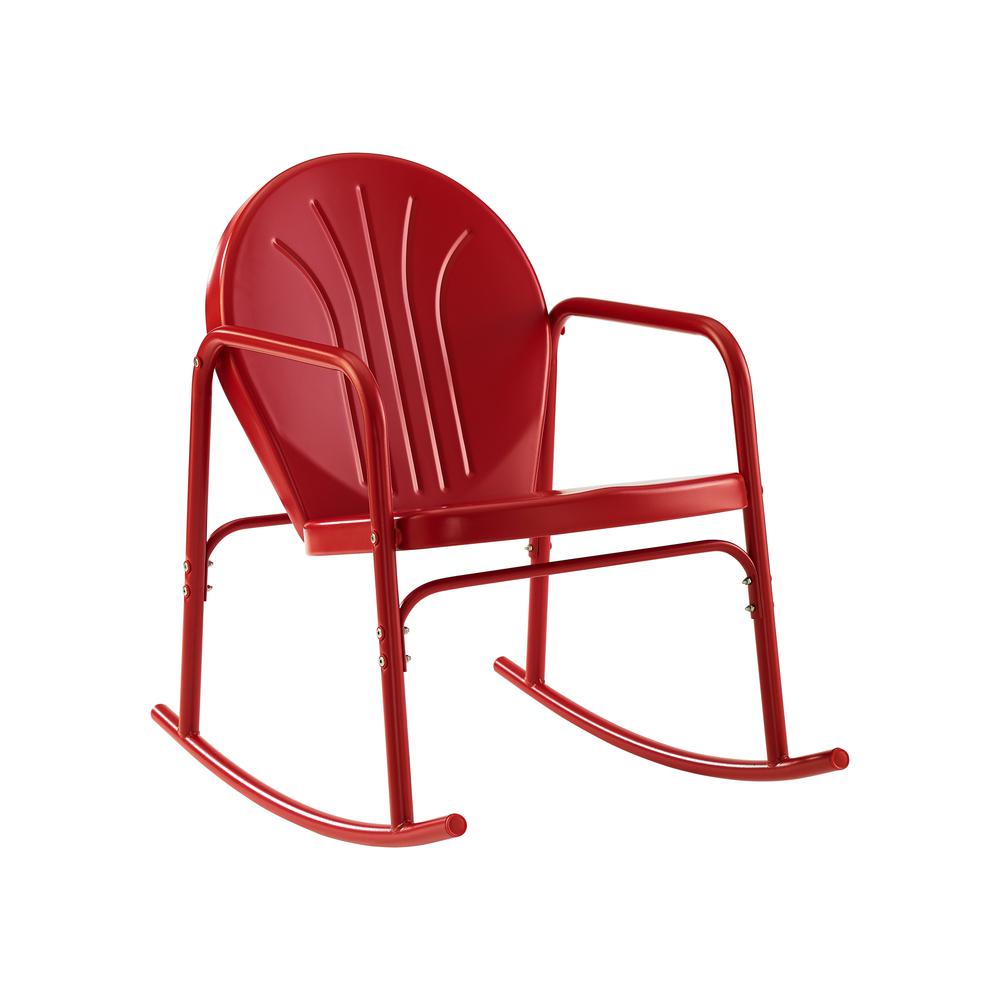 Griffith 2Pc Outdoor Metal Rocking Chair Set Bright Red Gloss - 2 Rocking Chairs. Picture 5