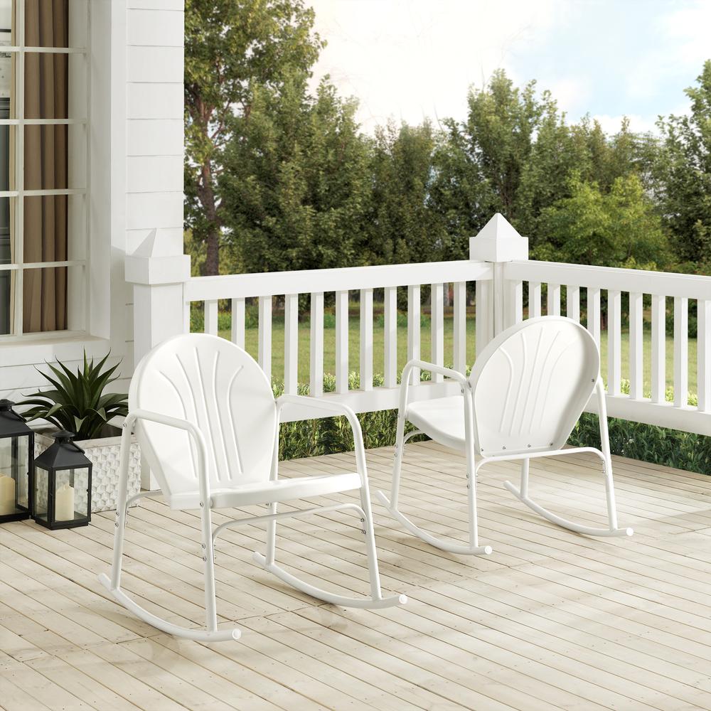 Griffith 2Pc Rocking Chair Set White Gloss - 2 Chairs. Picture 1